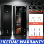 6 Gun Cabinet Grey Extra Wide And Deep BS7558/92 7 Lever Locks Police Approved