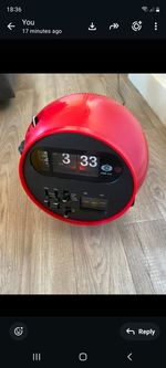 Grand Star clock radio,  1970s retro