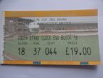 Ticket Stub - ARSENAL V MANCHESTER UNITED LEAGUE CUP - 2001-02