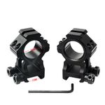 2Pcs High Profile 1inch/30mm Scope Rings Mount with Flat Top 20mm Picatinny Rail