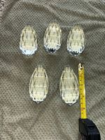 5x Clear Faceted Crystal Teardrop Chandelier Pendant Drops Prisms