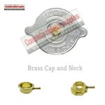 Short Reach Brass Radiator Filler Neck and 4 lb/psi Pressure Cap