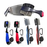 Golf Brush Club Cleaning Tool 2 Sided Groove Cleaner Hook Bag Putter Wedge Ball