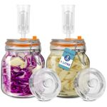 HEFTMAN Fermenting Jar Safe Airlock Kefir Kimchi Silicone Lids 1 Litre 2 Pack