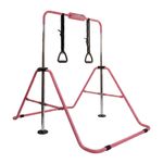 Kids Gymnastics Bar Pink Adjustable Height Folding Girls Junior Training Bar Set