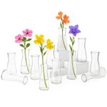 12/24pcs Mini Clear Glass Bud Vases Small Flower Vase Set Home Wedding Decor