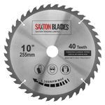 Saxton TCT Circular Wood Saw Blade 255mm x 40T for Bosch Makita Dewalt Mitre
