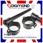 Diamond - Lightweight Clip On Handlebars - 50mm - Suzuki GSXR1000 - 2017-2018
