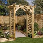 Rowlinson Cheltenham Large Square Top Garden Arch with Lattice Pressure Treated