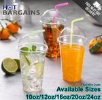 Disposable Plastic Cups with Dome Lids Milkshake and Dessert Takeaway Reusable