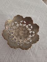 Vintage Indian Brass Decorative Footed Bowl