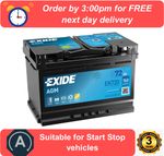 EK720 EXIDE AGM Car Battery (096AGM) 3 Years Warranty