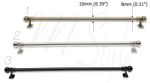 Light Curtain Rod Mini Pole Extendable Brass or Silver or Black Metal 4 lengths