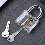 Transparent Practice Padlock with Keys 80x50mm Visible Training Lock UK