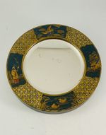 Antique Chinoiserie Decorated Small Bevel Edged Wall Hanging Mirror