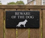 Beware of the Dog Sign Personalised Slate Plaque Outdoor Garden Gate Warning