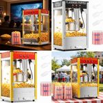 Commercial Popcorn Machine Cycle Fast Heating Triple Control Switches Black/Red