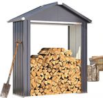 Heavy Duty Galvanized Steel Log Store Outdoor Firewood Shelter with Apex Roof