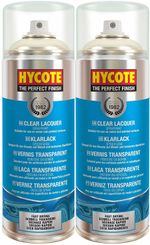 2x Hycote Clear Lacquer Spray Paint Aerosol Fast-Drying High Gloss Coating 400ML