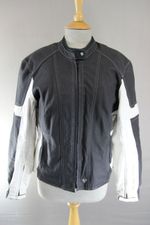 FRANK THOMAS LADY LEATHER BIKER JACKET WITH CE ARMOUR & THERMAL LINING: SIZE 14