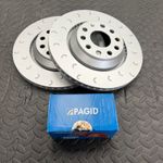 Audi S3 8P C Hook Rear Brake Discs Pair with Pagid Pads
