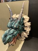 1999 Rare W.U.I Dragon Wall Sculpture Resin Statue  Complete With Horns Plz Read