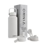 OMNIA NUTRIENTS Vacuum Insulated Stainless Steel Water Bottle, 2 Lids Leakproof