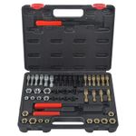 49PCS Thread Repair Chaser Tool Thread Restorer UNC UNF Metric File Tap Die Kit
