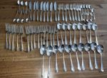 Vintage 64 x Piece A1 EPNS Silver Plate Rat Tail Cutlery Pieces