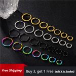 1PAIR Women Men Stainless Steel Thick Round Huggie Hoop Simple Earrings Piercing