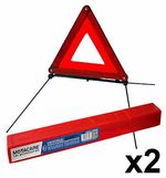 2 X Large Reflective Car Warning Triangle Breakdown Hazard Road EU Emergency