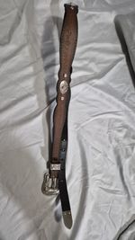 Bit Bridle Western Cowgirl Belt Bling Studded Brown Leather Sz M Women New