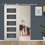 Wooden Sliding Door Kit Stainless Steel Operation Hardware Track For Door 2000mm