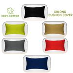Oblong Cushion Cover Rectangular Shape Plain Cushion Cases 100% Cotton Zip Entry
