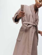 Marks & Spencer Womens Neutral Cotton Wrap Long sleeved Dressing gown - M&S