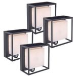 Lutec Curtis Solar LED Outdoor Wall Light PIR Sensor IP54 - Aluminium - 4 Pack
