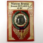 Marcus Brutus Roman Denarius 42BC Pewter [Ancestors Ltd Reproduction Coin]