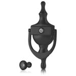XFORT Door Knocker with Door Viewer, Victorian Urn Door Knocker, Matt Black
