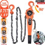 Chain Hoist Block and Tackle 750/1500kg Capacity Winch Engine Lift Puller Fall