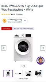 Beko BW1O3721W White Washing Machine 7 KG 1200