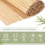 Bamboo Screening Privacy Fence Screen Slat Fencing Roll Sun Panel Garden Outdoor