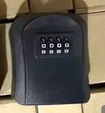 Small Black Wall Mounted Key Safe Combination Lock Box, Matte Plastic