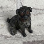 Vintage Painted Cast Metal / Lead Pug Dog Miniature Figurine