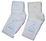 Baby Infant Boy Girl White or Ivory Christening Cross Socks Kinder