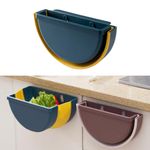  3 Pack Waste Basket Folding Rubbish Bin Hanging Trash Container Wall