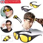 Night Driving Glasses HD Anti Glare Vision Polarized Yellow Lens Tinted Unisexs