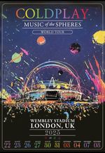 Coldplay Music Of The Spheres 2025 Wembley Stadium London Tour Poster A4 Print 