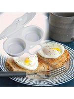 Microwave Egg Poacher Kitchen Steam Maker Cooker 2 Eggs Poach Breakfast Kitchen