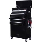 Tool Chest Large Toolbox Top Roller Cabinet Box with Ball Bearing Slides Black