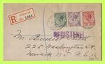 Gibraltar 1912 KGV ½d, 1d and 6d on registered Cover to USA